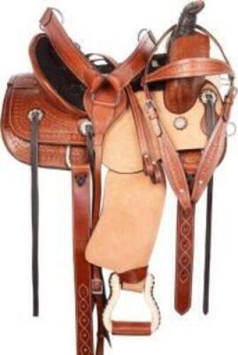 PREMIUM LEATHER WESTERN BARREL RACING SADDLE