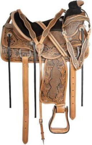 PREMIUM LEATHER WESTERN ROPING HEAVY DUTY SADDLE