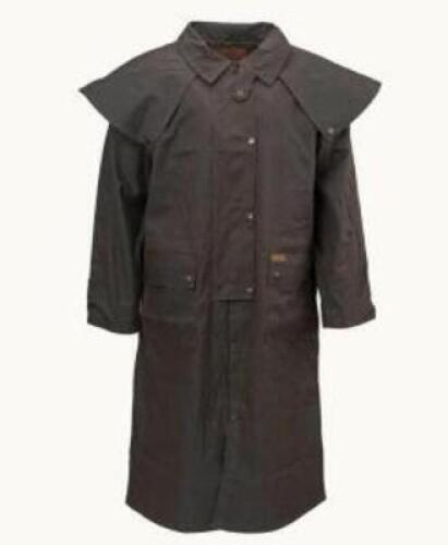 MEN'S TRENCH COAT / DUSTER WITH WATERPROOF AUSTRALIAN OILSKIN AND COTTON CANVAS