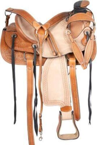 PREMIUM LEATHER WESTERN ROPING HEAVY DUTY SADDLE