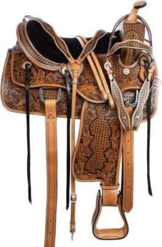PREMIUM LEATHER WESTERN BARREL RACING SADDLE