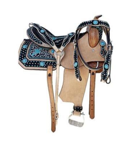 LEATHER CROSS WESTERN SADDLE