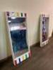 (2) 60" X 30" FUN HOUSE MIRRORS W/ WHITE WOODEN FRAMES - 2