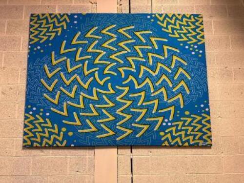 (3) PSYCHEDELIC 6' X 4' FABRIC CANVAS WALL DECORATIONS.