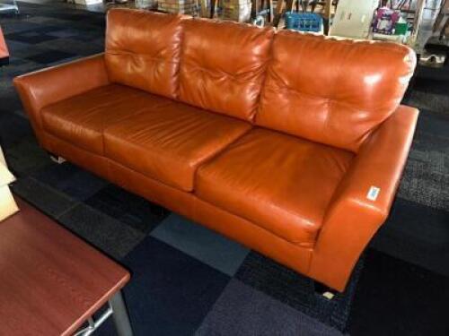 80" COGNAC LEATHER SOFA