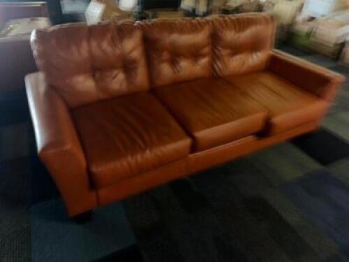 80" COGNAC LEATHER SOFA