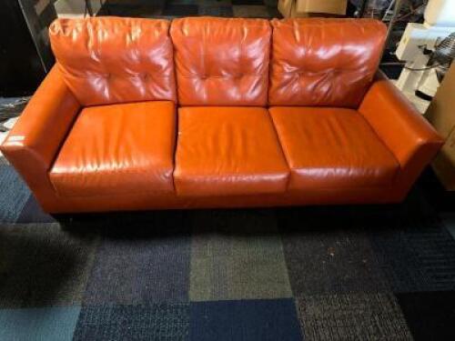 80" COGNAC LEATHER SOFA