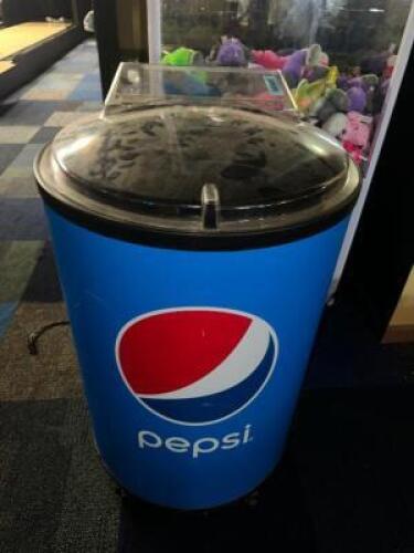 PEPSI CAN ROLL ABOUT MERCHANDISER COOLER.