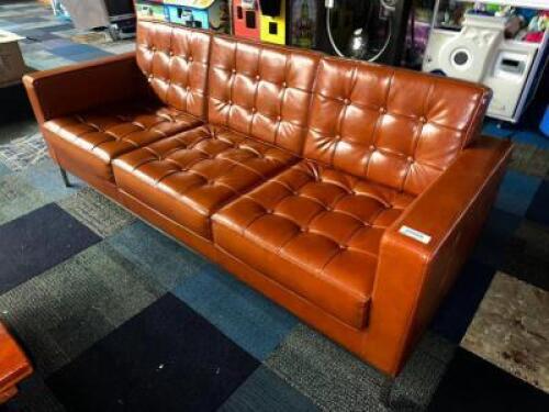 HERCULES LACEY SERIES COGNAC LEATHER SOFA