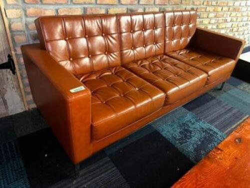 HERCULES LACEY SERIES COGNAC LEATHER SOFA