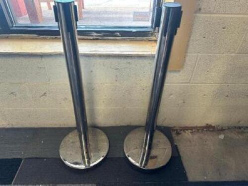 (2) CHROME STANCHION POSTS