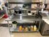 DESCRIPTION 72" X 30" STAINLESS TABLE W/ TWO TIER RISER SHELF AND 48" HATCO WARMING LAMP SIZE 72" X 30" LOCATION KITCHEN QTY 1 - 3