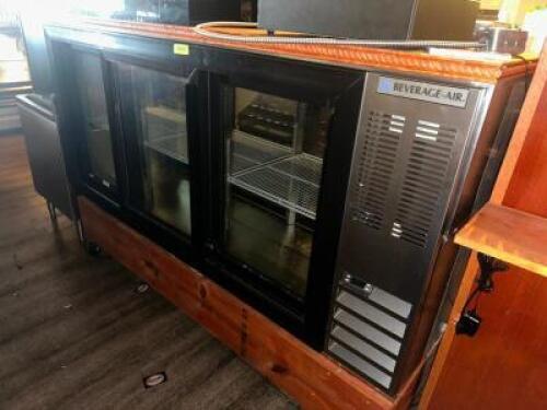 DESCRIPTION BEVERAGE AIR 72" PASS THRU BACK BACK COOLER W/ SLIDING GLASS DOORS BRAND / MODEL: BEVERAGE AIR ADDITIONAL INFORMATION 115 VOLT, 1 PHASE. O