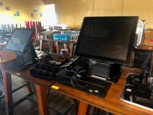 DESCRIPTION (5) GROUP PULSE AIO TERMINAL TOUCH SCREEN REGISTER SYSTEM W/ (2) TABLETS. BRAND / MODEL: PULSE AIO T LOCATION BAR QTY 1