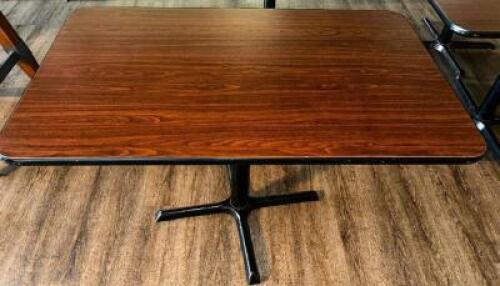 DESCRIPTION (2) 42" X 30" LAMINATE TABLE W/ BASE. THIS LOT IS: SOLD BY THE PIECE SIZE 42" X 30" LOCATION ARCADE QTY 2