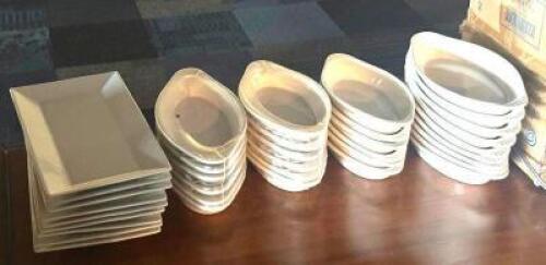 DESCRIPTION: (36) - ASSORTED PLATTERS BRAND / MODEL: ASSORTED LOCATION: TABLES THIS LOT IS: SOLD BY THE PIECE QTY: 36