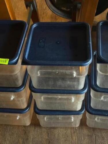 DESCRIPTION: (3) - PLASTIC CONTAINERS WITH LIDS LOCATION: TABLES THIS LOT IS: SOLD BY THE PIECE QTY: 3