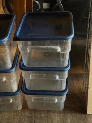 DESCRIPTION: (3) - PLASTIC CONTAINERS WITH LIDS LOCATION: TABLES THIS LOT IS: SOLD BY THE PIECE QTY: 3
