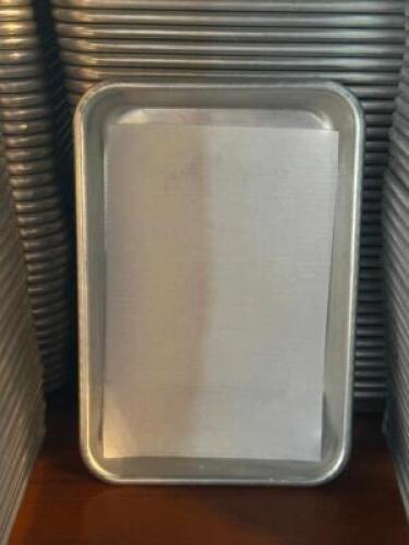 DESCRIPTION: (40) - SHEET PANS SIZE: 9.5" X 6.5" LOCATION: TABLES THIS LOT IS: SOLD BY THE PIECE QTY: 40
