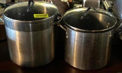 DESCRIPTION: (2) - SAUCE POTS WITH LIDS LOCATION: TABLES THIS LOT IS: SOLD BY THE PIECE QTY: 2