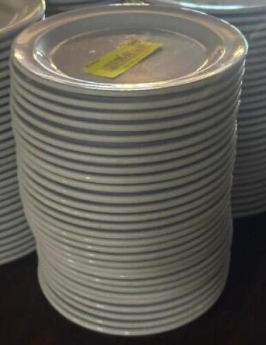 DESCRIPTION: (30) - APPETIZER PLATES SIZE: 6.5" LOCATION: TABLES THIS LOT IS: SOLD BY THE PIECE QTY: 30