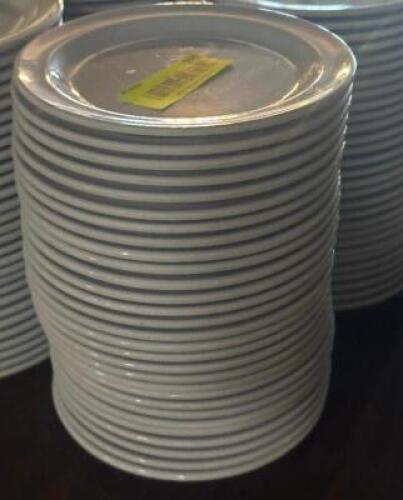 DESCRIPTION: (30) - APPETIZER PLATES SIZE: 6.5" LOCATION: TABLES THIS LOT IS: SOLD BY THE PIECE QTY: 30