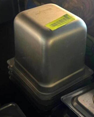 DESCRIPTION: (6) - STAINLESS INSERTS WITH LIDS LOCATION: TABLES THIS LOT IS: SOLD BY THE PIECE QTY: 6