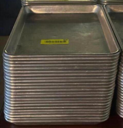 DESCRIPTION: (20) - SHEET PANS SIZE: 13" X 9.5" LOCATION: TABLES THIS LOT IS: SOLD BY THE PIECE QTY: 20