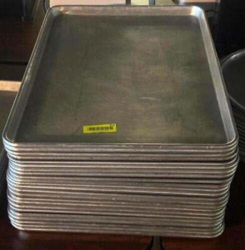 DESCRIPTION: (22) - SHEET PANS SIZE: 25.5" X 18" LOCATION: TABLES THIS LOT IS: SOLD BY THE PIECE QTY: 22