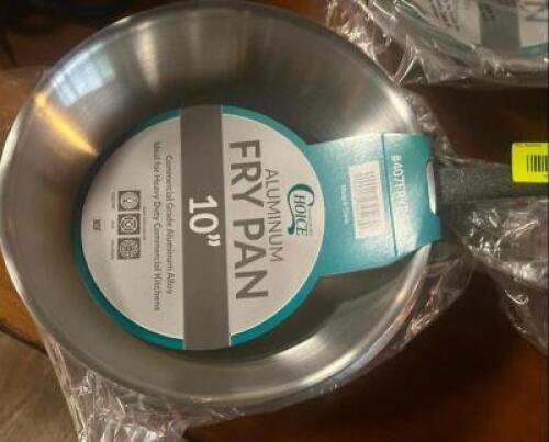 DESCRIPTION: (2) - FRYING PANS ADDITIONAL INFORMATION: NEW CONDITION LOCATION: TABLES THIS LOT IS: SOLD BY THE PIECE QTY: 2