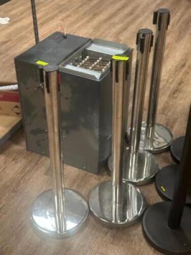 DESCRIPTION: (4) - STANCHIONS LOCATION: TABLES THIS LOT IS: SOLD BY THE PIECE QTY: 4