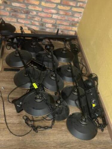 DESCRIPTION: (4) - HANGING BAR LIGHTS LOCATION: TABLES THIS LOT IS: SOLD BY THE PIECE QTY: 4