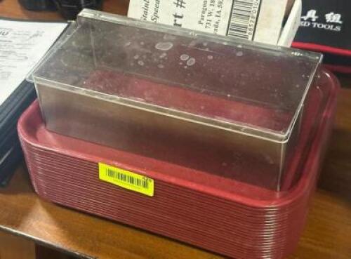 DESCRIPTION: (20) - SERVING TRAYS AND UTENSIL ORGANIZER LOCATION: TABLES THIS LOT IS: SOLD BY THE PIECE QTY: 21