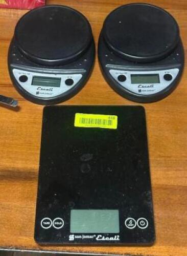 DESCRIPTION: (3) - FOOD SCALES LOCATION: TABLES THIS LOT IS: SOLD BY THE PIECE QTY: 3