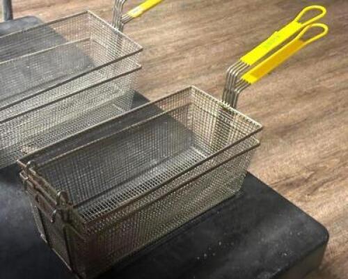 DESCRIPTION: (2) - FRYER BASKETS LOCATION: TABLES THIS LOT IS: SOLD BY THE PIECE QTY: 2