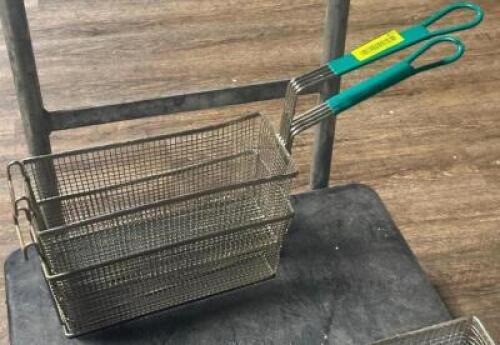 DESCRIPTION: (2) - FRYER BASKETS LOCATION: TABLES THIS LOT IS: SOLD BY THE PIECE QTY: 2