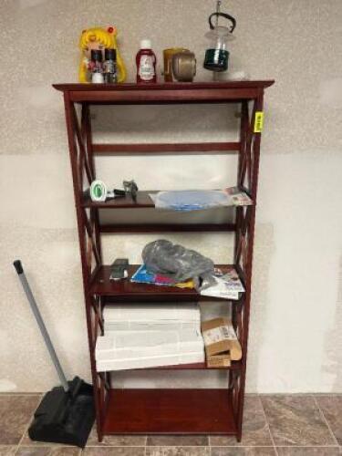 DESCRIPTION: BOOK SHELF AND CONTENTS LOCATION: UPSTAIRS THIS LOT IS: ONE MONEY QTY: 1