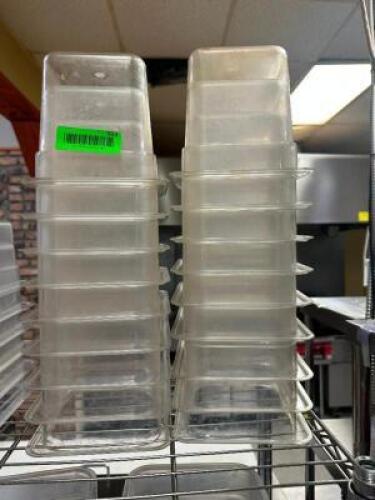 DESCRIPTION (12) 1/6 SIZE PLASTIC INSERTS ADDITIONAL INFORMATION 6" DEEP THIS LOT IS: SOLD BY THE PIECE LOCATION KITCHEN QTY 12