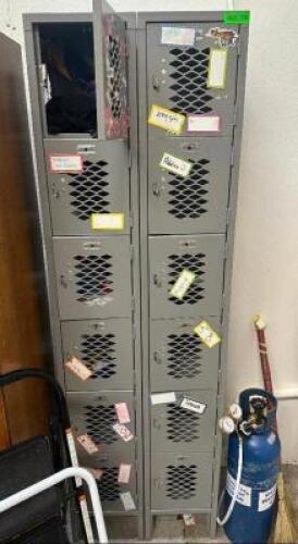 DESCRIPTION (2) SIX GROUP METAL LOCKER TOWERS. THIS LOT IS: SOLD BY THE PIECE LOCATION KITCHEN QTY 2