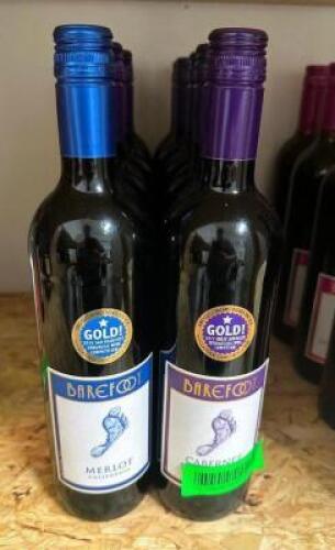 DESCRIPTION (8) ASSORTED BOTTLES OF BAREFOOT WINE. THIS LOT IS: SOLD BY THE PIECE LOCATION OFFICE QTY 8