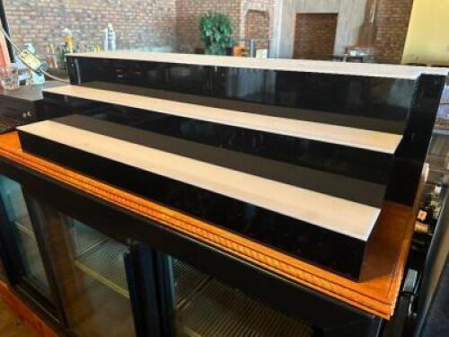 DESCRIPTION (2) 36" THREE TIER LIGHTED BOTTLE RISERS. THIS LOT IS: SOLD BY THE PIECE SIZE 36" LOCATION BAR QTY 2