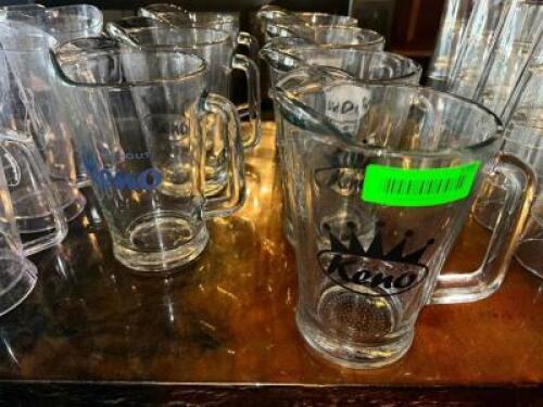 DESCRIPTION (7) 64 OZ GLASS PITCHERS. THIS LOT IS: SOLD BY THE PIECE LOCATION BAR QTY 7
