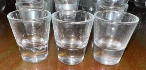 DESCRIPTION (57) SHOT GLASSES THIS LOT IS: SOLD BY THE PIECE LOCATION BAR QTY 57