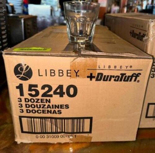 DESCRIPTION (36) ROCKS GLASSES BRAND / MODEL: LIBBEY THIS LOT IS: SOLD BY THE PIECE LOCATION BAR QTY 36