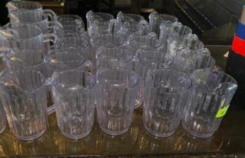 DESCRIPTION (25) 32 OZ PLASTIC PITCHERS THIS LOT IS: SOLD BY THE PIECE LOCATION BAR QTY 25