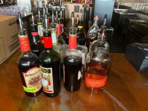 DESCRIPTION (1) LOT OF ASSORTED OPEN BOTTLES OF MIXERS AND SPIRITS. THIS LOT IS: ONE MONEY LOCATION BAR QTY 1