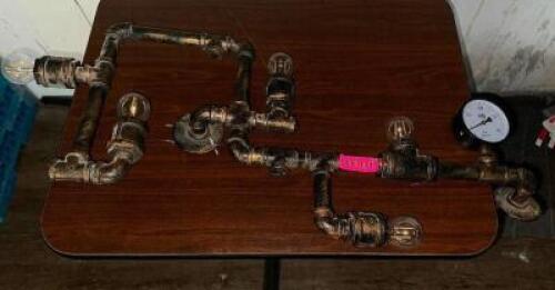 DESCRIPTION (2) STEAM PUNK FIVE GROUP WALL LIGHTS. THIS LOT IS: SOLD BY THE PIECE LOCATION BAR QTY 2
