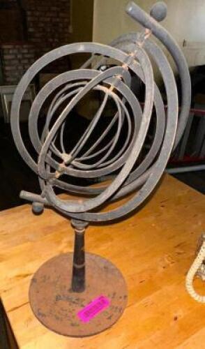 DESCRIPTION DECORATIVE ARMILLARY SPHERE LOCATION BAR QTY 1