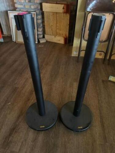 DESCRIPTION (2) BLACK STANCHION POSTS. THIS LOT IS: SOLD BY THE PIECE LOCATION BAR QTY 2