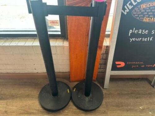 DESCRIPTION (2) BLACK STANCHION POSTS. THIS LOT IS: SOLD BY THE PIECE LOCATION BAR QTY 2